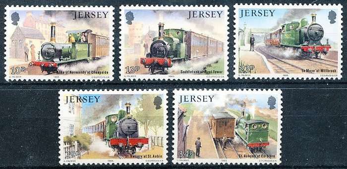 JERSEY   - 1985   Steam Locomotives   FULL SET    -  FINE  MINT