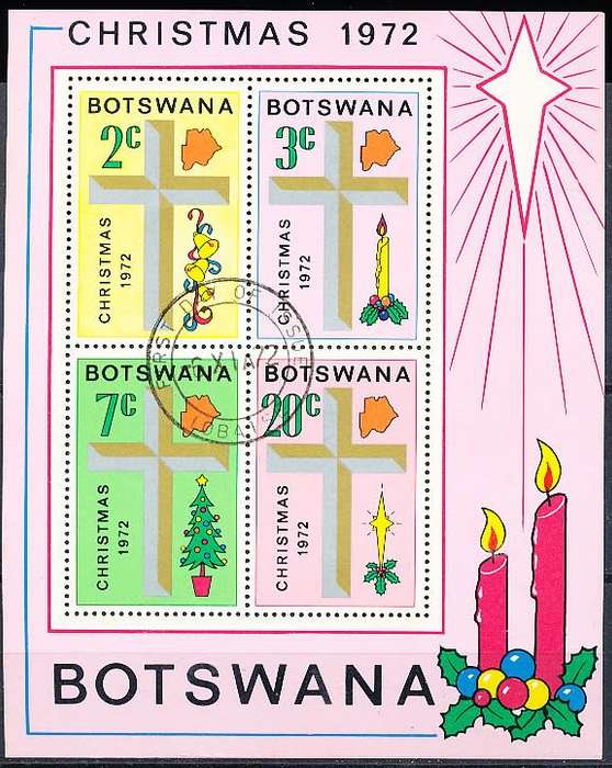 BOTSWANA  1972  -   Christmas  MINI-SHEET    -  FINE  CTO USED