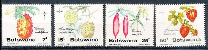 BOTSWANA  1985  -  Christmas - Edible Wild Cucumbers  SET    -    FINE  MINT