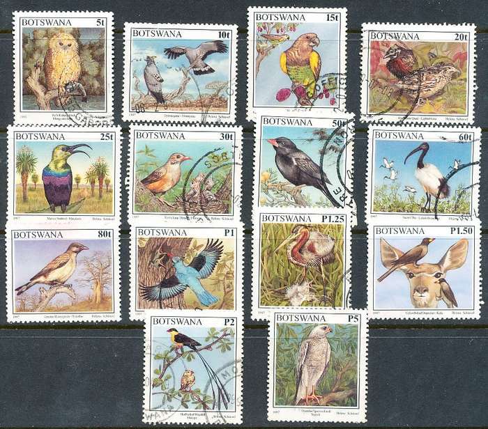 BOTSWANA  1997  -  BIRDS   PART  SET  -  FINE   USED