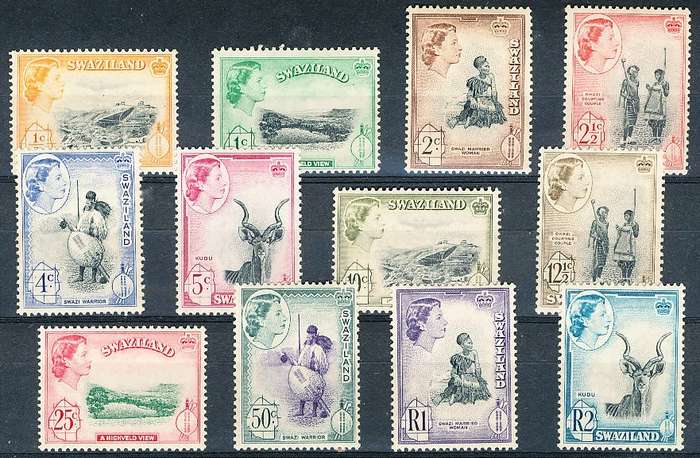 SWAZILAND   1961  -   QE  & Local Motifs   NEW CURRENCY  FULL SET  - MINT
