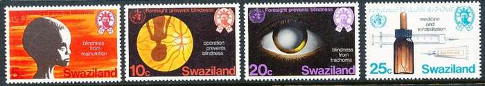 SWAZILAND   1976   -  Prevention of Blindness   COMPLETE SET  -  FINE   MINT