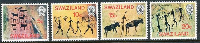 SWAZILAND   1977   -    Rock Paintings    COMPLETE SET  -  FINE  MINT
