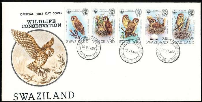 SWAZILAND   1982   -    Wildlife Conservation - African Fishing Owl   COVER   -    FINE   ITEM