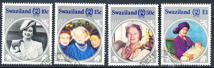 SWAZILAND   1985   - Queen Mother  FULL  SET  -    FINE  CTO  USED