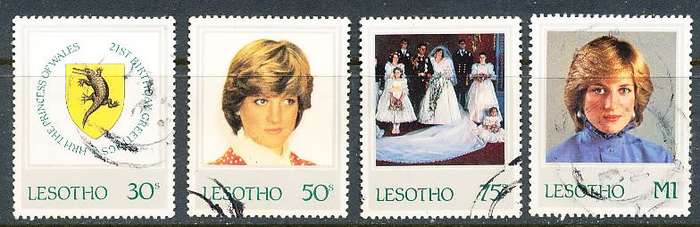 LESOTHO  1982 -   Princess Diana  FULL  SET   -   FINE  USED