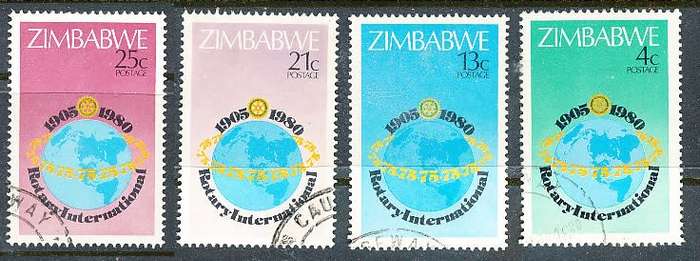 ZIMBABWE 1980  -  Rotary International  FULL  SET  -  FINE  USED