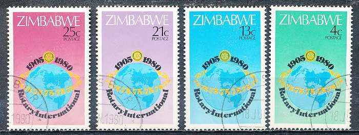 ZIMBABWE 1980  -  Rotary International  FULL  SET  -  FINE  CTO USED