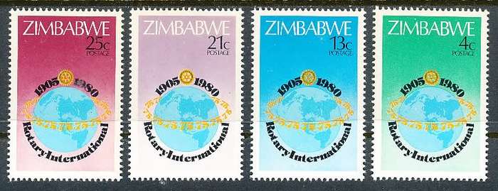 ZIMBABWE 1980  -  Rotary International  FULL  SET  -  FINE  MINT