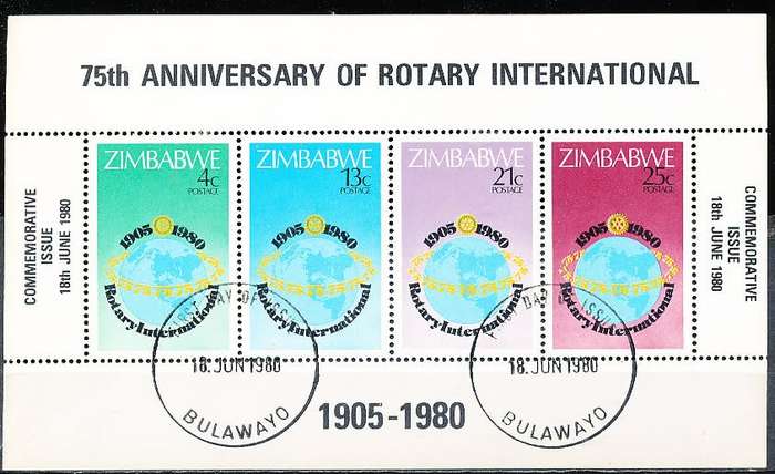 ZIMBABWE 1980  -  Rotary International  MINI-SHEET  -  FINE  CTO USED