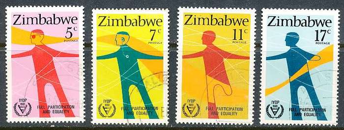 ZIMBABWE 1981  -  Year of Disabled Persons  FULL  SET  -  FINE   CTO USED