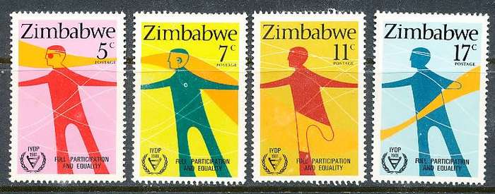 ZIMBABWE 1981  -  Year of Disabled Persons  FULL  SET  -  FINE   MINT