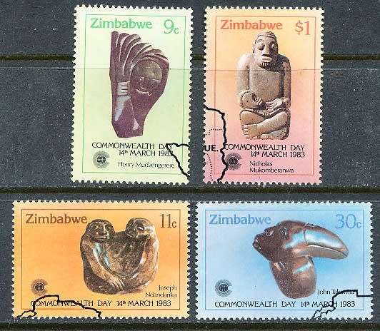 ZIMBABWE 1983  -    Sculptures  SET   -  FINE  CTO USED