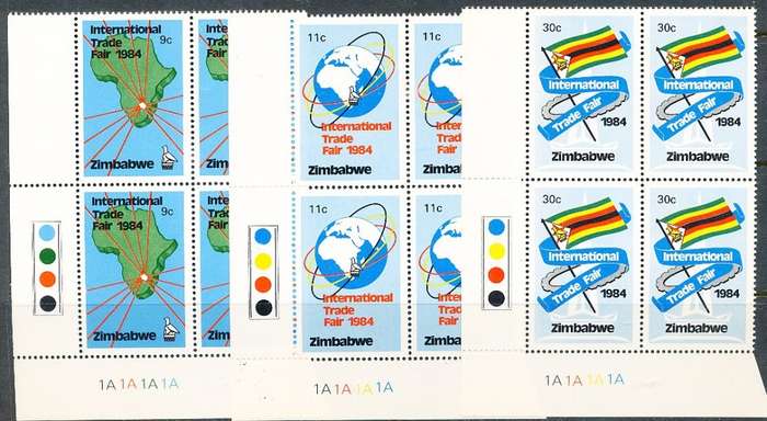 ZIMBABWE 1983  -   Trade Fair   CONTROLS  ` A`  BLOCK  -  FINE  MINT
