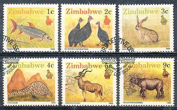 ZIMBABWE 1990  - Wildlife -   FULL SET  -  FINE  CTO  USED