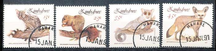 ZIMBABWE 1991  -  Small Mammals   FULL  SET    -  FINE  CTO USED
