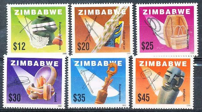 ZIMBABWE 2002  -     Local Crafts  FULL  SET    -  FINE    MINT