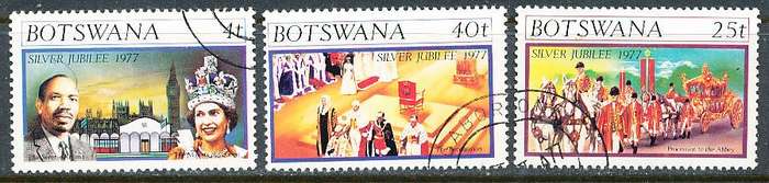 BOTSWANA  1977  -   Reign of Queen Elizabeth II   SET    -  FINE  CTO USED