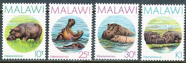 MALAWI  1987 -  Hippopotamus  FULL SET   -     FINE MINT