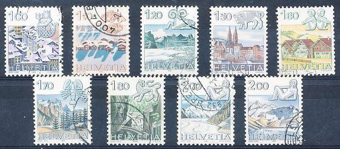 SWITZERLAND  1982 -  Definitive Issues  SET   - FINE  USED
