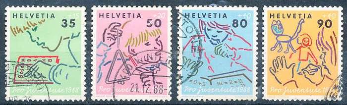 SWITZERLAND  1988 -    Pro Juventute - Child Development  SET    - FINE USED