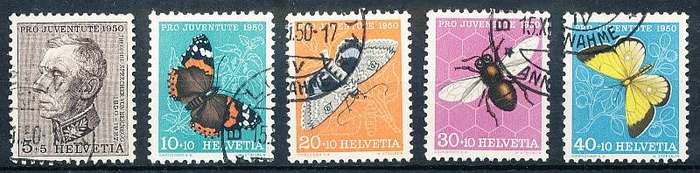 SWITZERLAND  1950 -  Pro Juventure -  Teophill Sprecher - Insects  SET   - FINE  USED