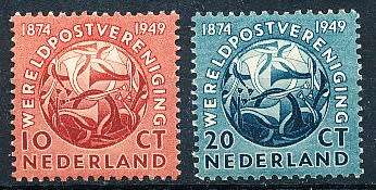 NETHERLANDS  1949  -    World Postal Union  FULL  SET   -   MINT