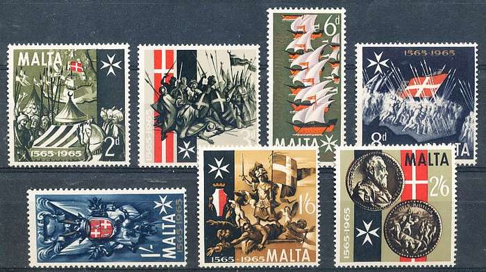 MALTA 1965  -    Anniversary of the big Siege   FULL  SET   -  FINE  MINT
