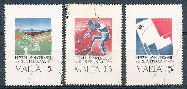 MALTA 1975  -   Republic  FULL   SET   -   FINE USED