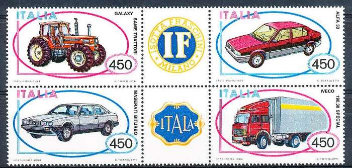 ITALY  1984   -   Italian made Vehicles    FULL SET     -  FINE  MINT