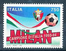 ITALY  1994   -    Football Champions - Milan  SINGLE ISSUE    -  FINE  MINT