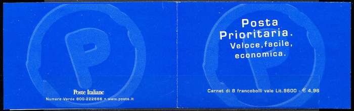 ITALY  1999   -   Priority Mail  COMPLETE  BOOKLET    -  FINE  MINT