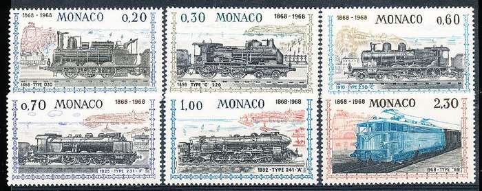 MONACO  1968   -   Nice-Monaco Railway  FULL  SET - FINE  MINT