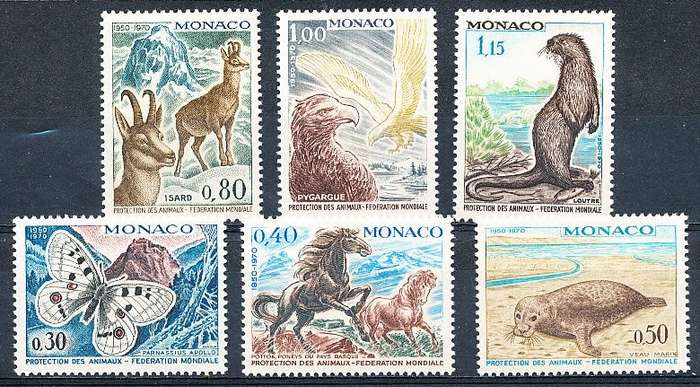 MONACO  1970   -   Protection of Animals   FULL SET  - FINE  MINT