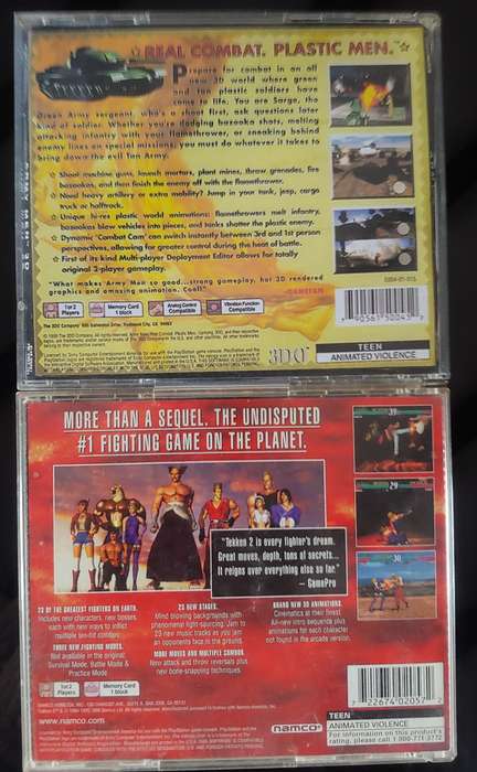 Army Men 3D & Tekken 2 for playstation 1
