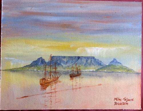 MIKE TALJAARD ORIGINAL OIL PAINTING (TABLE MOUNTAIN)
