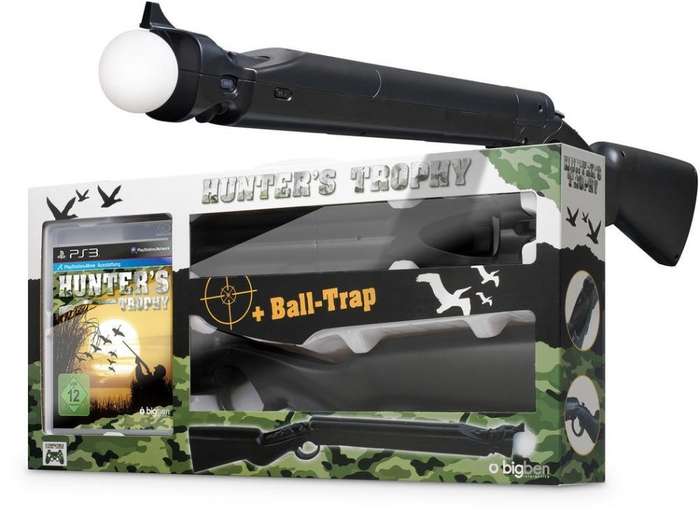 PS3 Hunters Trophy Game With Ball-Trap Gun Bundle / As New (Boxed)