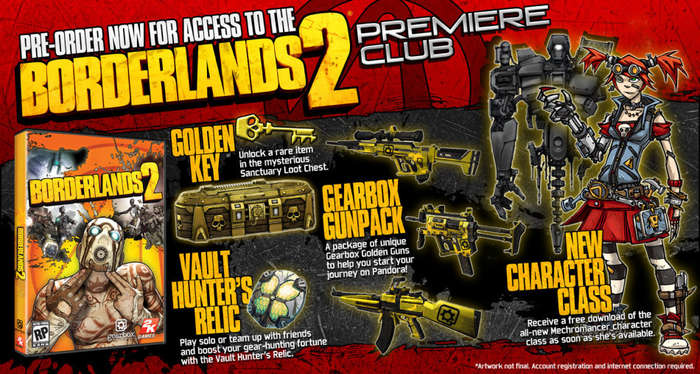 PS3 Borderlands 2 The Premiere Club Edition / Brand New (Sealed)