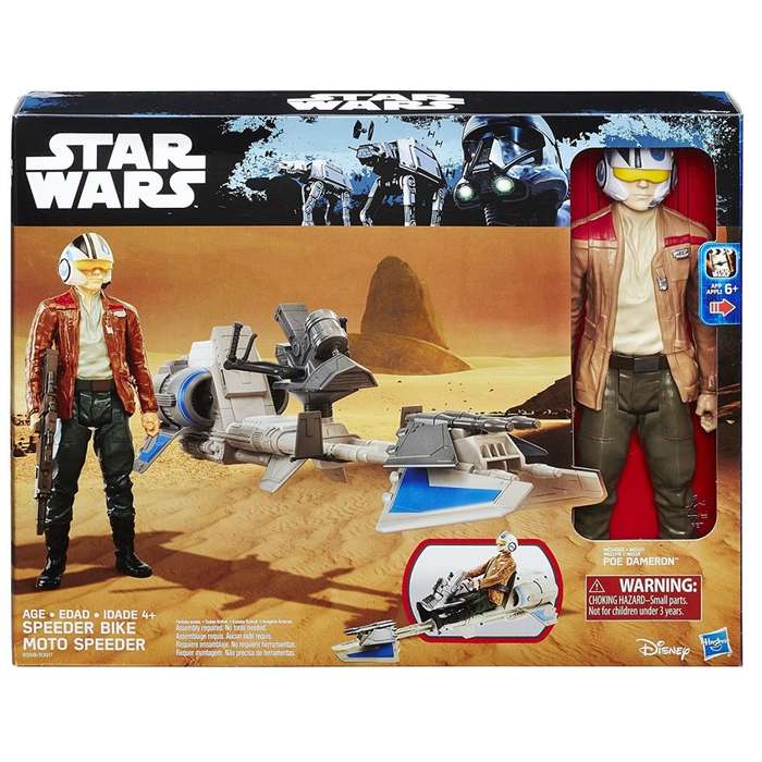 Star Wars Speeder Bike Motojet Poe Dameron Special Edition Figure / As New (Boxed)