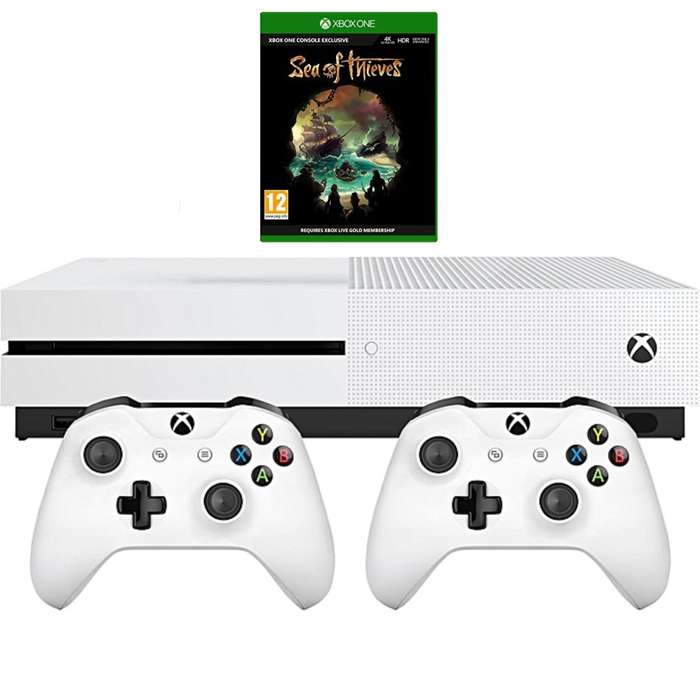 X1 S 500GB WHITE CONSOLE 2 WIRELESS CONTROLLERS & SEA OF THIEVES BUNDLE / BRAND NEW / BID TO WIN