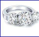 Certified 2.00Cts Round Cut Real & Natural Solitaire Diamond Three Stone Engagement  Ring.