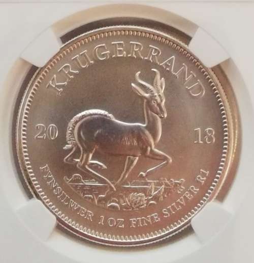 2018 SA 1 Oz Silver Krugerrand MS 69
