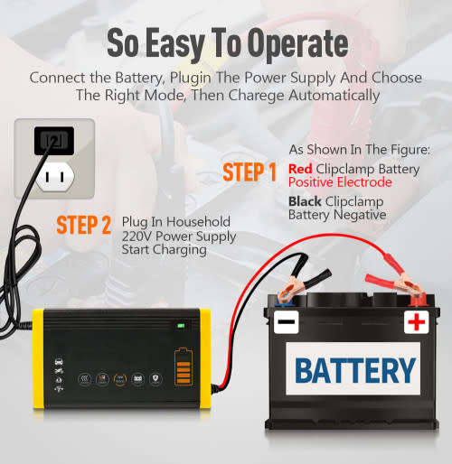 12V 6A Car and Motorcycle Battery Charger Smart Charging Repair Pulse Dual Mode Battery