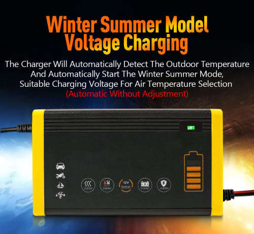 12V 6A Car and Motorcycle Battery Charger Smart Charging Repair Pulse Dual Mode Battery
