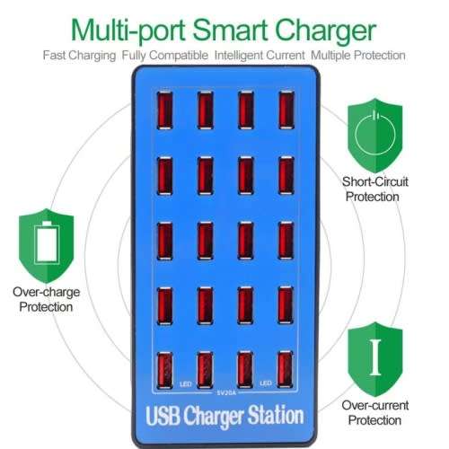Multiport Charger 20 Port USB Mobile Tablet Charging Station 3C Digital Studio