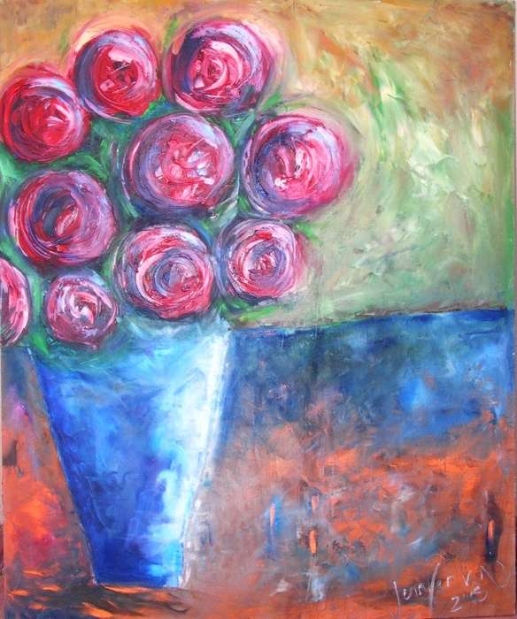 Luscious Roses - Oil Painting - Jennifer van Niekerk