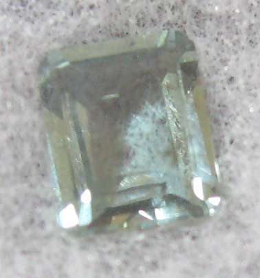 Light TEAL Green Emerald cut TOURMALINE, 1.00ct 7x5mm