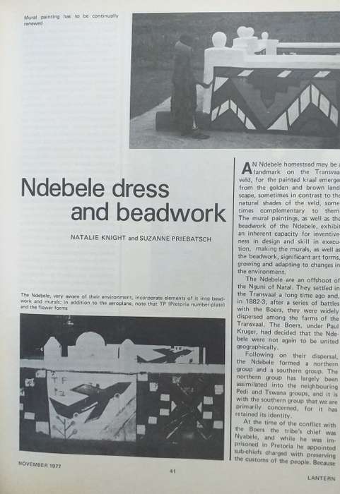 Lantern magazine (Nov 1977) Vol 27 no 1 Volkspele en Dr SH Pellissier