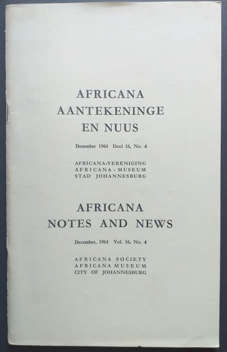 Africana notes and news December 1964 Vol 16 no 4
