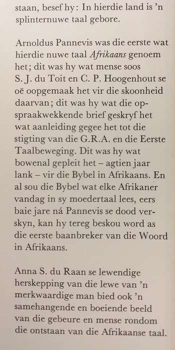 Baanbreker Van Die Woord Die verhaal van Arnoldus Pannevis en die stryd om Afrikaans (Anna du Raan)